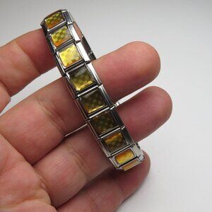 Men's St. Steel & 18k plated Elastic Bracelet